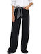 Hochgebirge Damen Jeans Hosen in Breit Bein Stil Schwarz