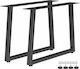 HomCom Metal Furniture Leg 2 Pieces Suitable for Table / Coffee Table Black