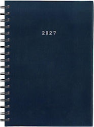 Next Basic Дневник A4 2027 Син Кожен Спирала (с Персонализация)