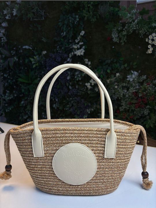 Wicker Beach Bag Beige