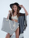 Stoff Strandtasche Schwarz