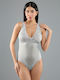 Enpapa Damen-Bodysuit Mit Spitze Ohne Unterstützung Knopfverschluss Wickel Grün