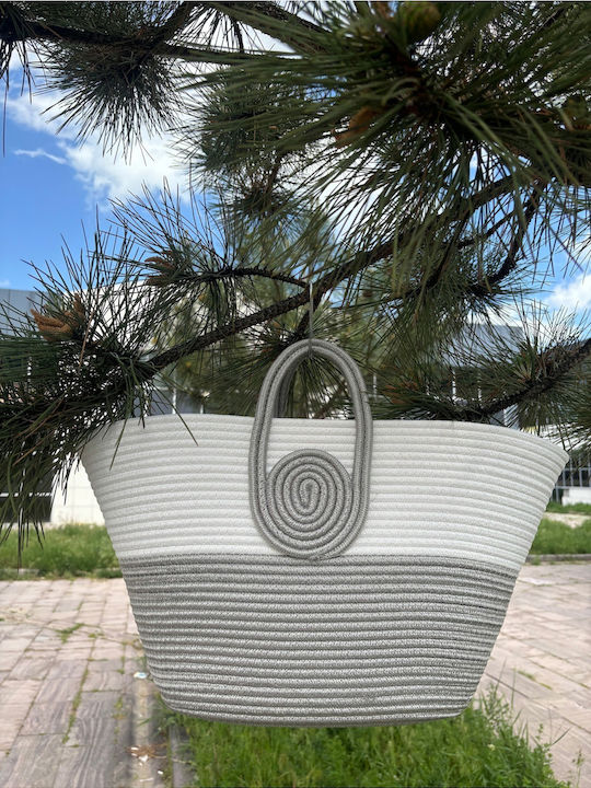 Wicker Grey Beach Bag