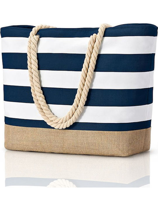 Stoff Strandtasche Blau