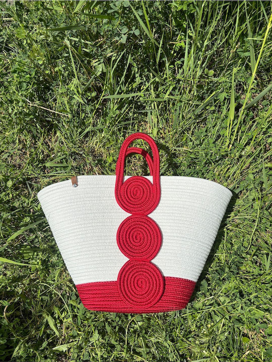 Wicker Red Beach Bag