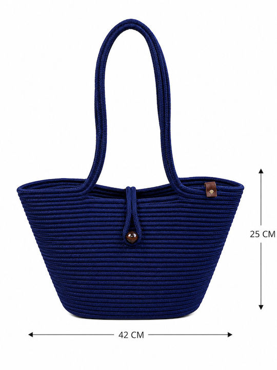 Geantă De Plajă Din Wicker Albastră