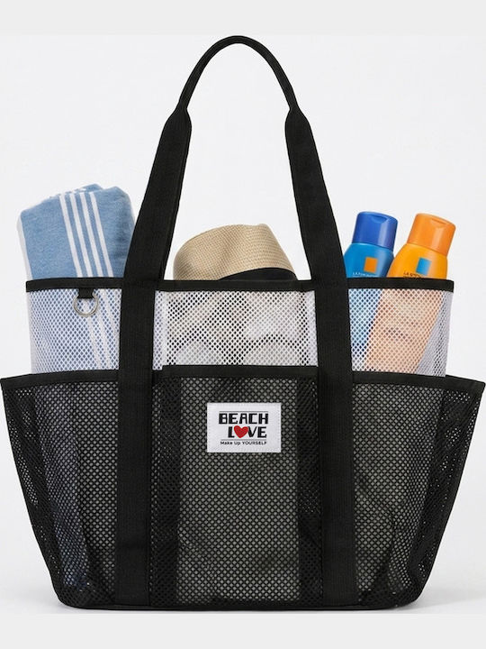Terrycloth Black Beach Bag