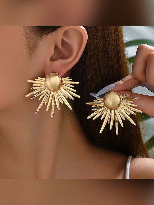 Gold Plated Earrings with Stones