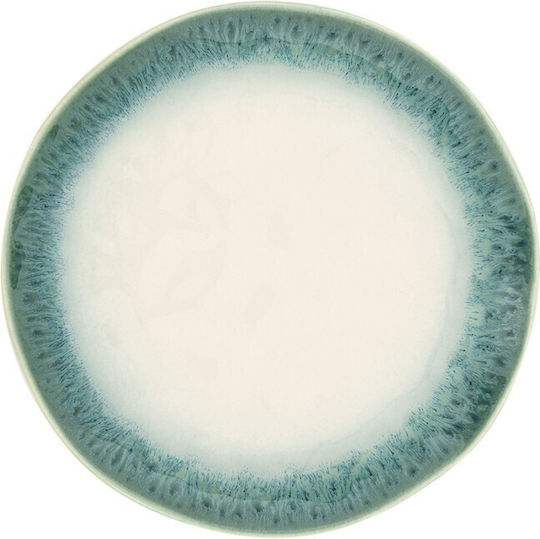 Easylife Shallow Porcelain Green Plate With Diameter 21cm