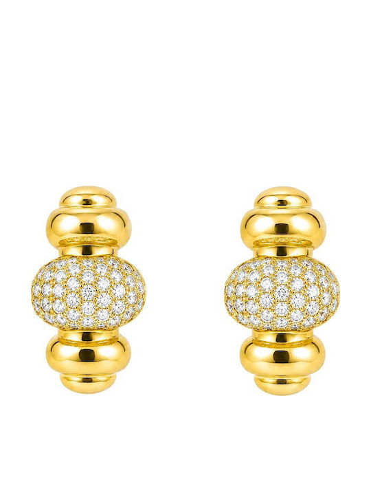 Jools Silver Gold Plated Hoop Earrings with Stones