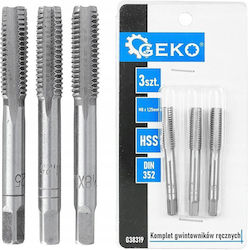 Geko Complete Set Hand Taps M8 X 1.25mm 3pcs 50/100 Geko Complete Set Hand Taps M8 X 1.25mm 3pcs 50/100