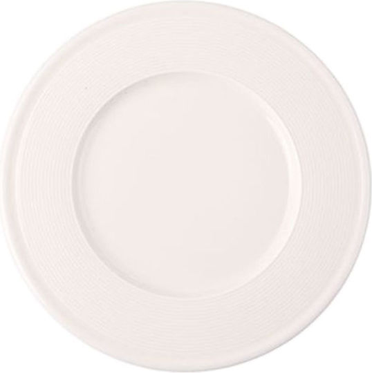 Porland Aluminite Line Serving Plate Shallow Made of Porcelain White with Diameter 20cm