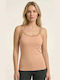 Brown Women's Tank Top with Spaghetti Strap