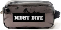 Women's Cosmetic Bag Sanddollar Night Dive 504-4-2 B17830 Water-repellent Pvc Xl 24.5 X 11.5 Cm Metallic Dark Brown