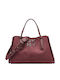 Women's Satchel Bag Suede Burgundy