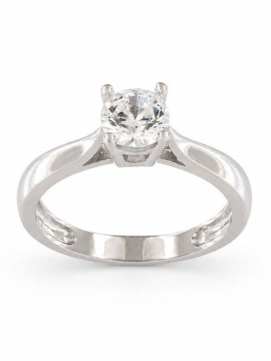 Ios Women's Ring with Zircon from 9K White Gold