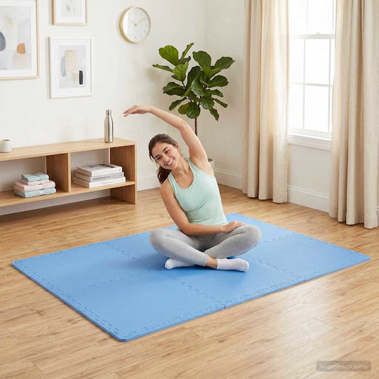 vidaXL Gym Puzzle Mats Blue 60x60x2cm 6 Pieces