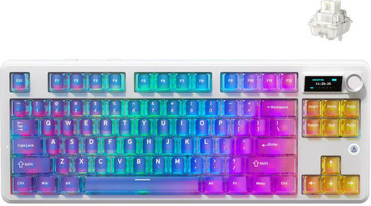 Ajazz MK87 Pro Wireless Gaming Mechanical Keyboard Tenkeyless with RGB Lighting English US Transparent Gradient Blue-Purple Pink-Orange