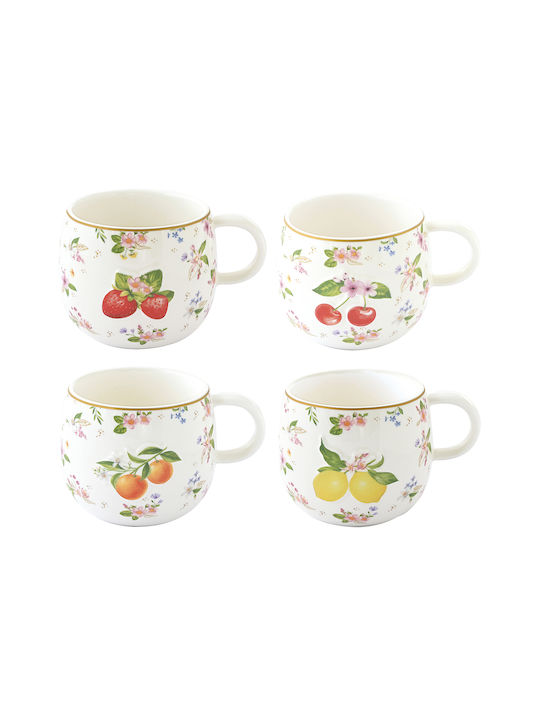 Easylife Fancy Fruit Κούπα από Πορσελάνη σε Διάφορα Σχέδια Πορτοκαλί 400ml (Διάφορα Σχέδια)