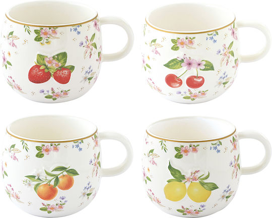 Easylife Fancy Fruit Mug Made of Porcelain in Various Orange Designs 400ml (Various Designs)