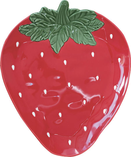 Easylife Jardin Des Fraises Servierplatte aus Porzellan Rote 20.5x17.5cm