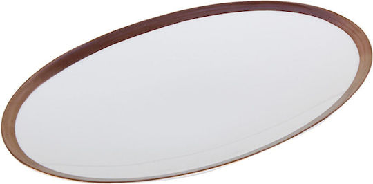 Porland Oval Serving Platter Porcelain Brown 30x20cm
