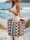 Fabric Multicolour Beach Bag