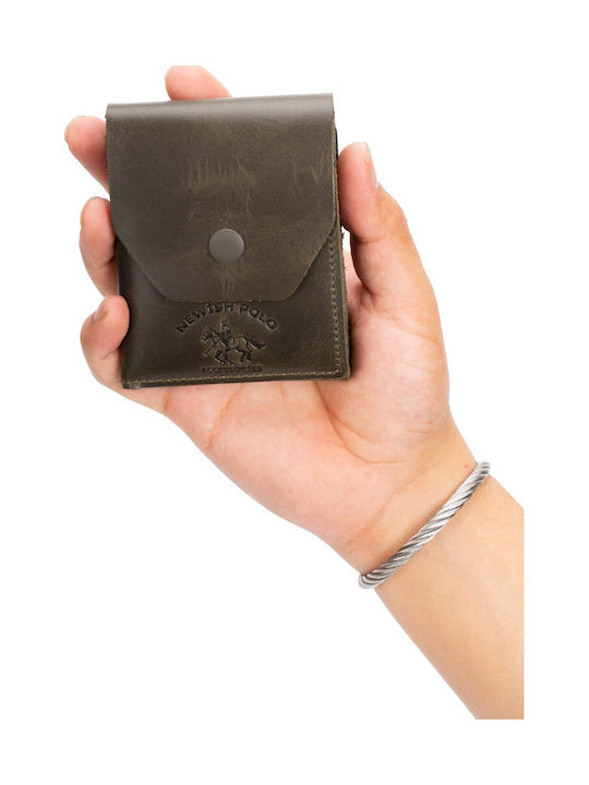 Кожен Мъжки Портфейл с RFID Каки