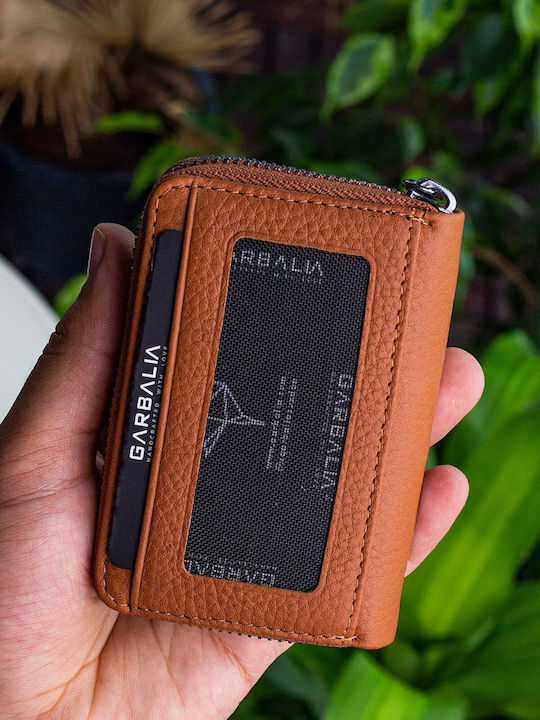 Leather Men's Card Wallet Brown
