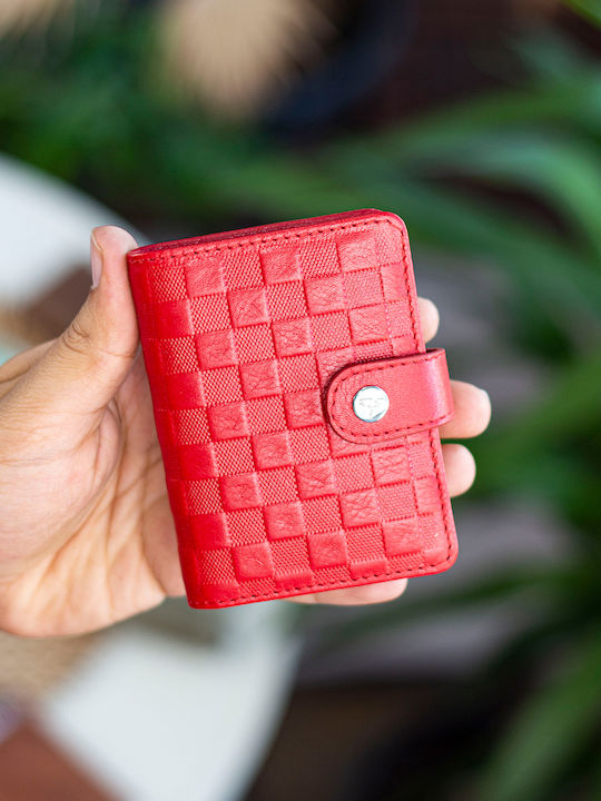 Leather Men's Cards Wallet Red