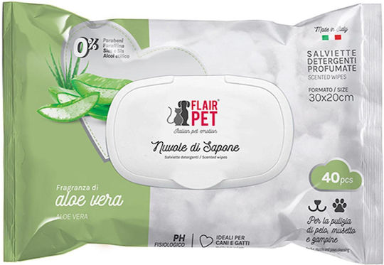 Flair Pet Влажни кърпички Алое Вера 20x30см