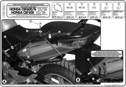 Kappa Moto Side Mounts for Honda CBF 500 / CBF 600 / CBF 1000 06-09