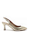 Leder Pumps mit Hohem Absatz Goldene