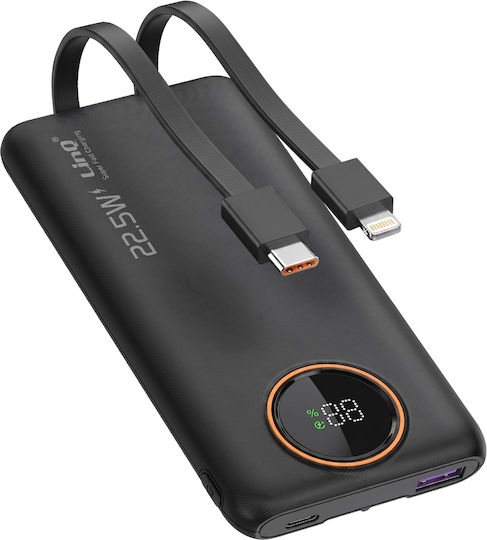 LinQ Power Bank 10000mAh 22.5W с USB-A Порт и USB-C Порт Черен