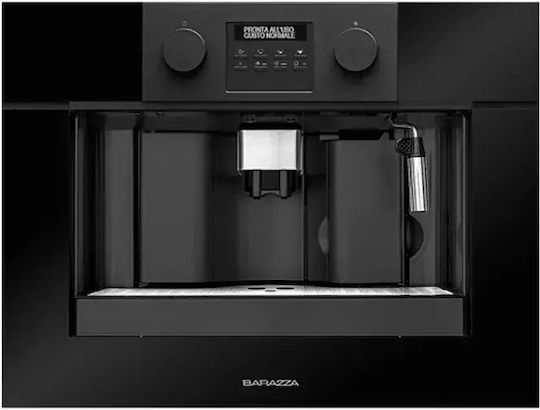 Barazza Mașină Automată de Espresso Incorporabilă 1350W Presiune 15bar pentru Cappuccino cu Râșniță Neagră