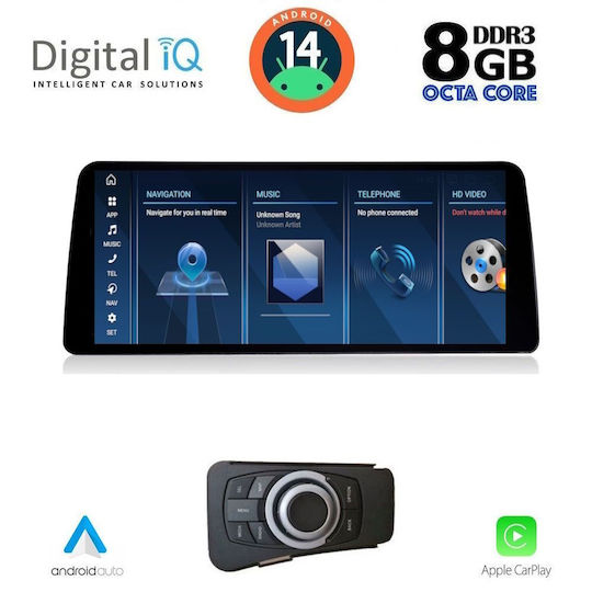Digital IQ Car Audio System for BMW Series 3 2005-2012 Bluetooth USB AUX WiFi GPS Apple CarPlay Android Auto with 10.25" Touch Screen