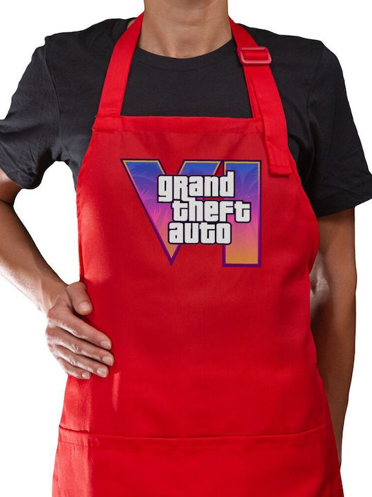 Koupakoupa Gta Vi Ποδιά Κουζίνας Κόκκινη 22x40cm KP_34610_apron-red
