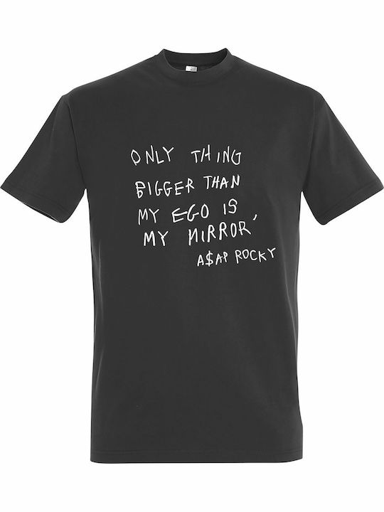 T-shirt Унисекс Asap Rocky Bigger Ego Цитат Тъм...