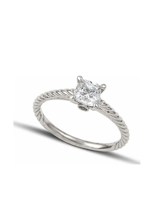 Themelidis Jewels Single Stone Ring In 18K Whit...