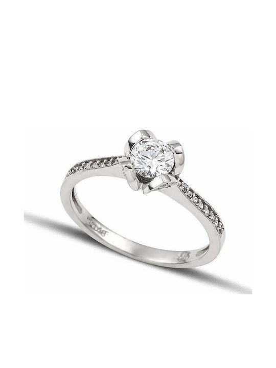Themelidis Jewels Μονόπετρο από Λευκόχρυσο 18Κ ...