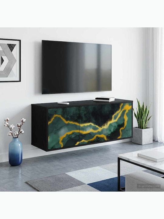 TV-Ständer Wijhe Schwarz Eiche M102xP33xH40cm