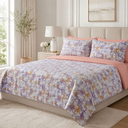 Pucioasa Σετ Παπλωματοθήκη 240x250cm Υπέρδιπλη με 2 Μαξιλαροθήκες & 1 Σεντόνι Orchid Mist