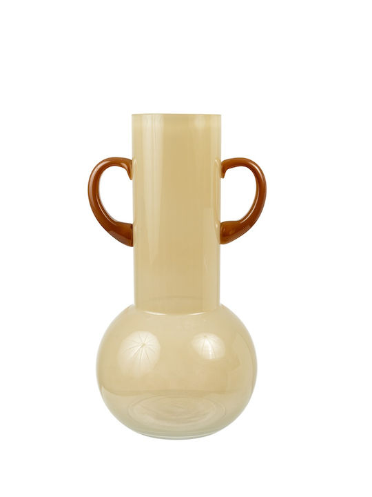 Zen Collection Декоративна Ваза Стъклена Бежова 16x16xВ30см