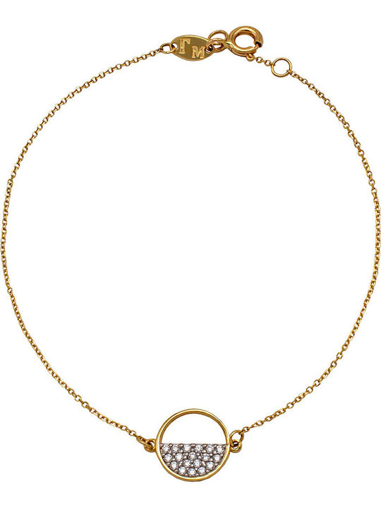 Savvas Design Damen Armband aus 14K Gold mit Zirkon ABRA05291