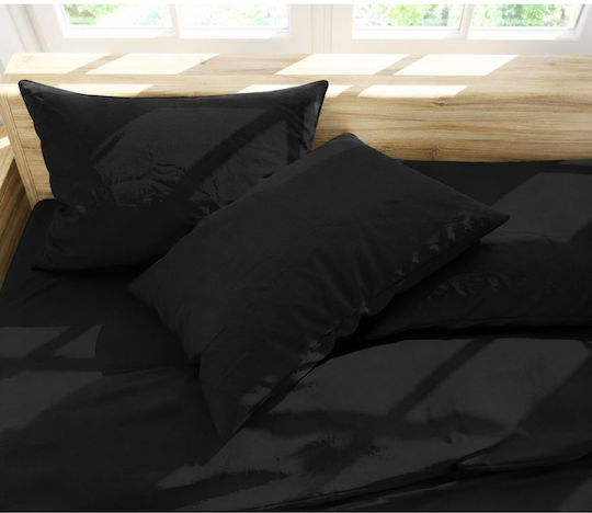 Viopros Basic Bettlaken Einzel 160x260cm Schwarz