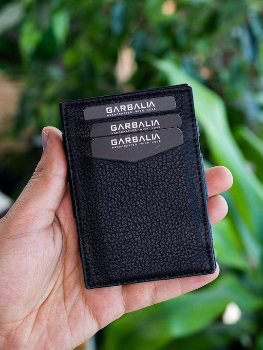 Мъжки кожен портфейл за карти с RFID Черен