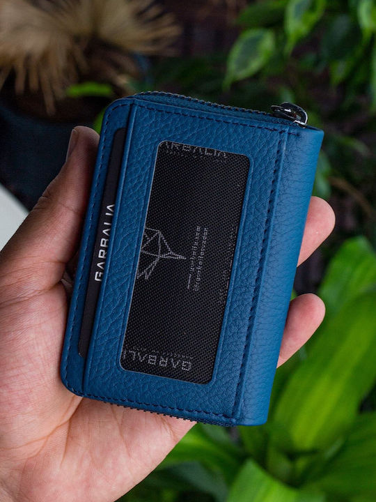 Leather Men's Cards Wallet Blue