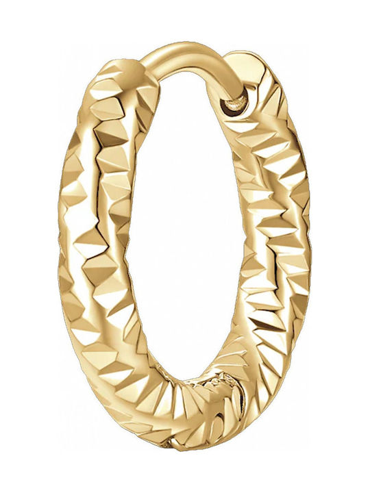 Luca Barra Single Gold Plated Steel Hoop Earring