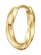 Luca Barra Single Gold Plated Steel Hoop Earring
