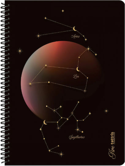 Tettris Spiral Notebook Ruled 60 Sheets 2 Subjects (Miscellaneous Designs) A4-2Θ-212